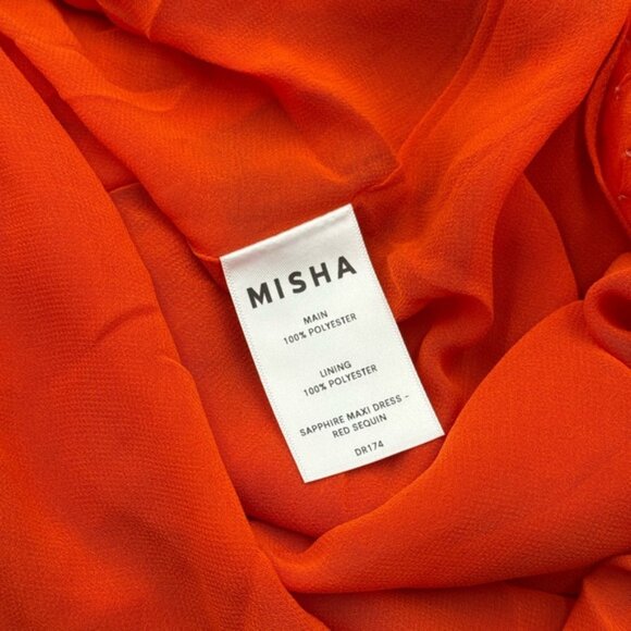 🆕 MISHA COLLECTION 🧿 NWOT Red Sapphire Sequins Maxi Dress, Sz M US 6 - Picture 14 of 14